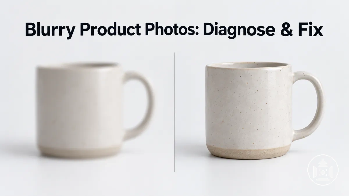 Blurry ecommerce product photo compared with a sharp corrected image