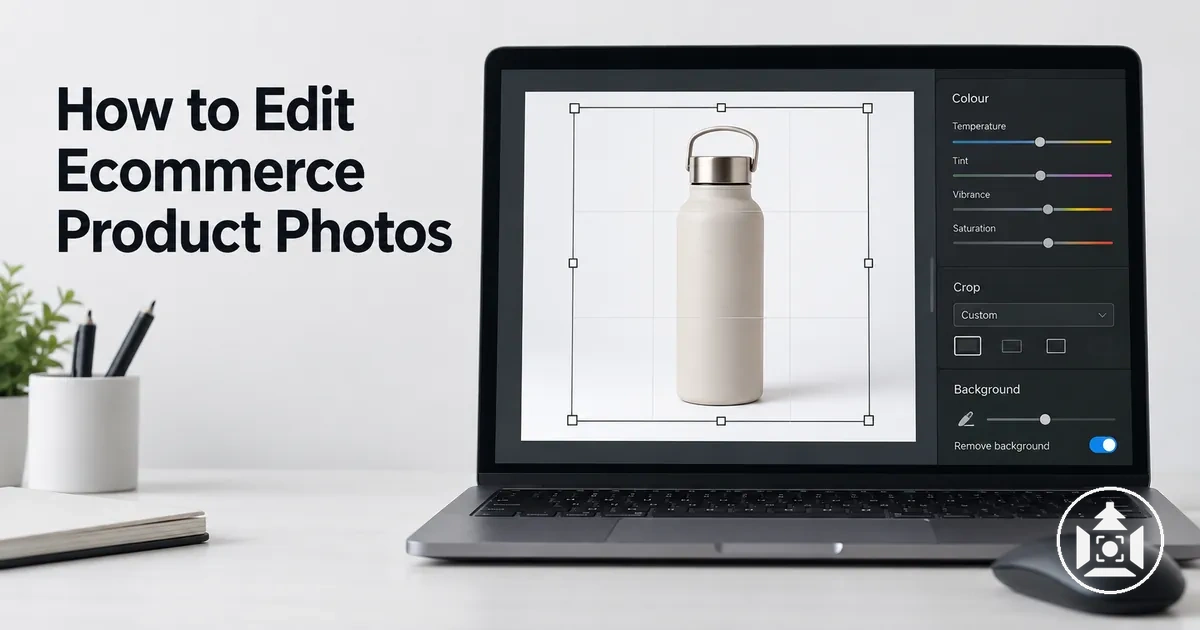 Ecommerce product photo being edited for colour, crop and background cleanup