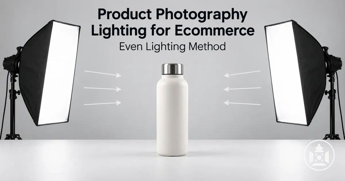Product photography lighting setup illuminating an ecommerce product evenly