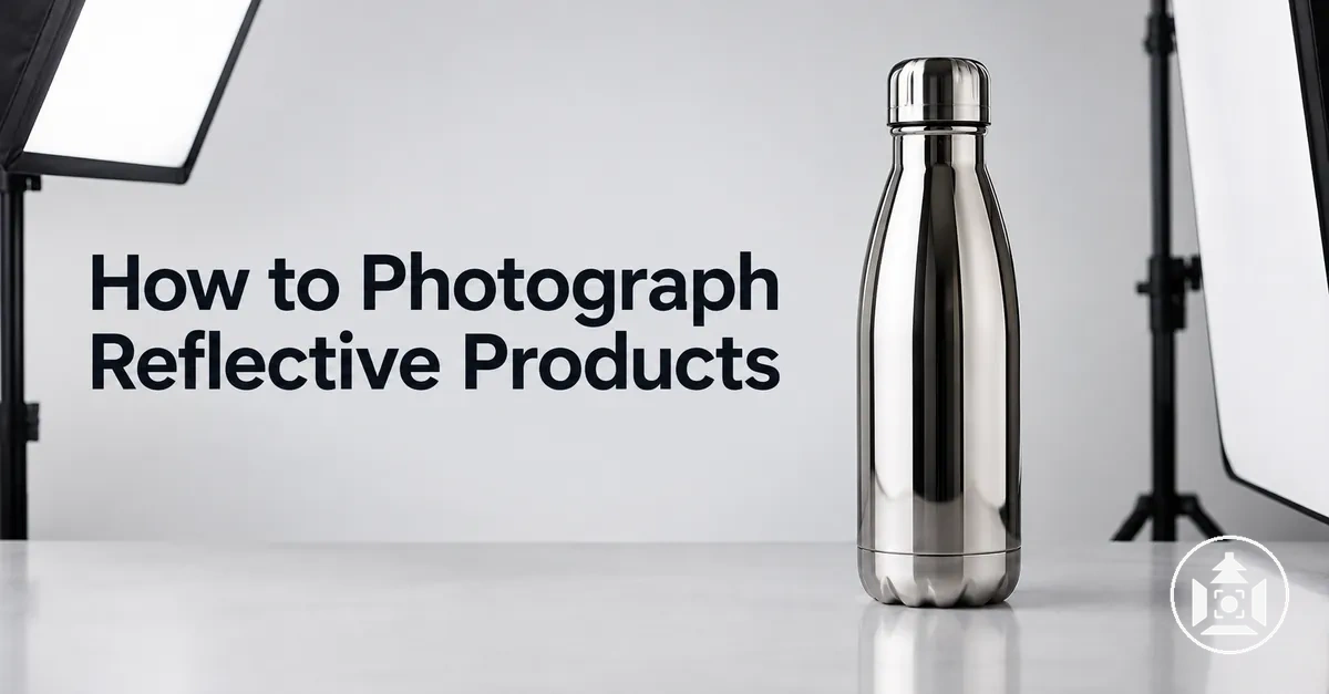 Reflective ecommerce product photographed with controlled lighting and reduced glare