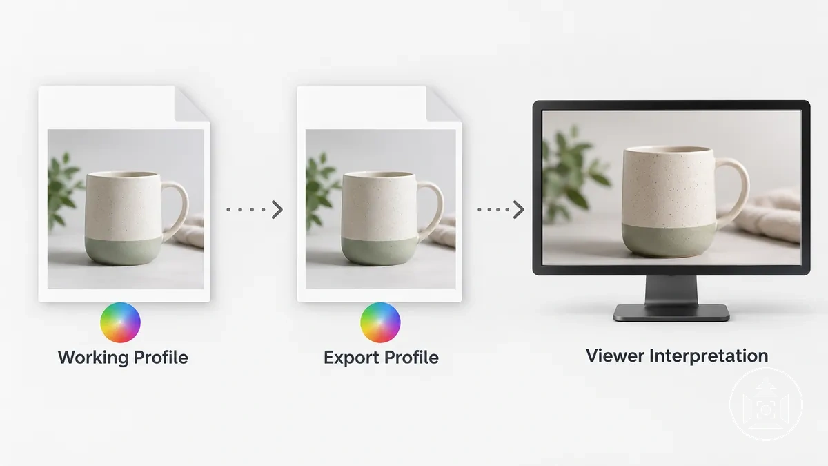 Edited and exported product image example showing color-profile handling and possible color shift