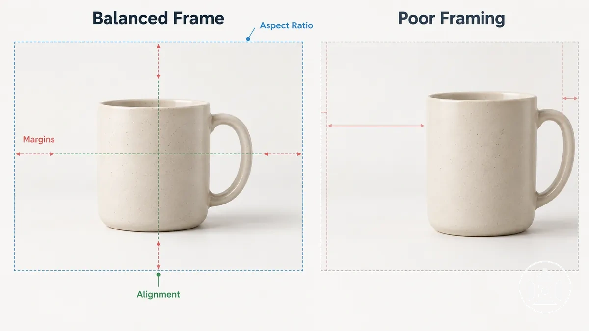 Product photo crop and alignment showing balanced scale, margins and target aspect ratio