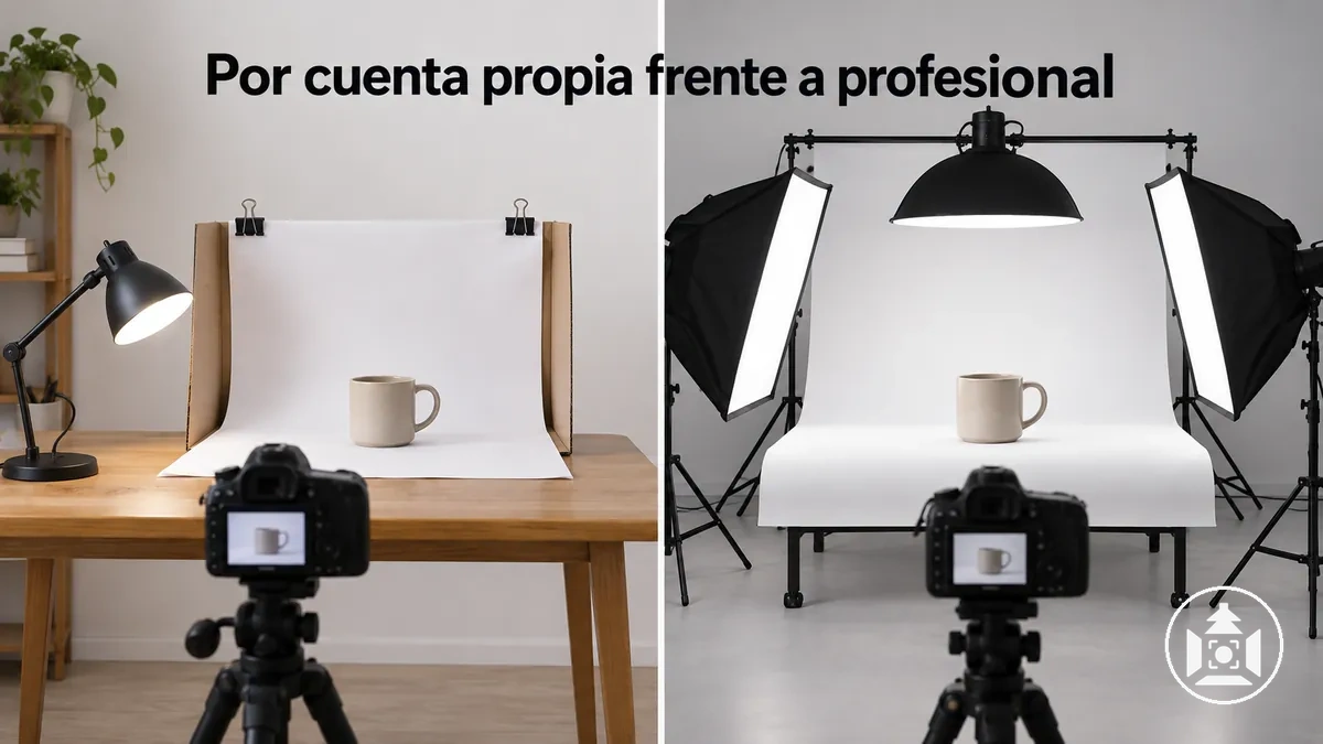 Configuraciones de fotografía de producto para ecommerce por cuenta propia y profesional para comparar