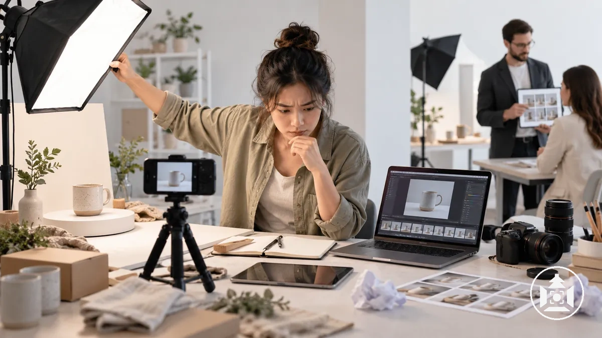 Fotografía de producto por cuenta propia que muestra tareas de producción directa y necesidades de aprendizaje
