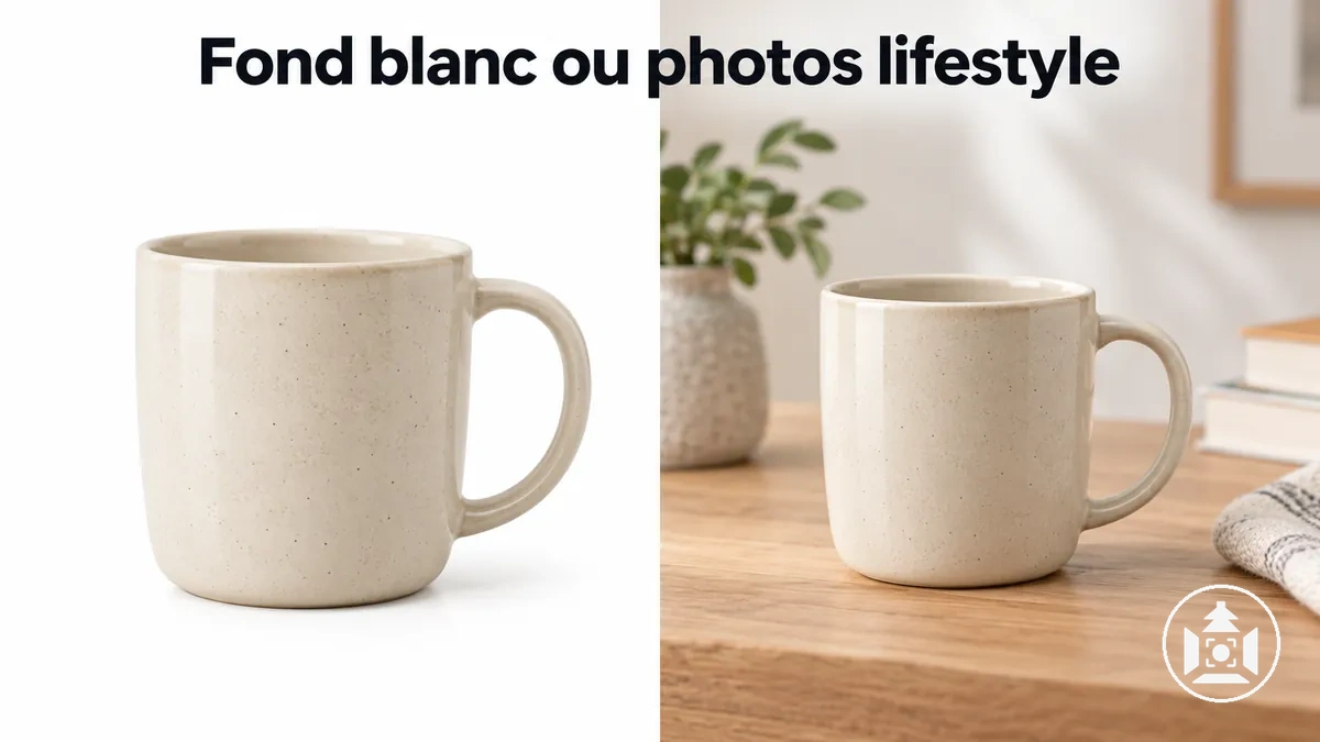 Même produit e-commerce présenté sur fond blanc et dans une mise en situation lifestyle